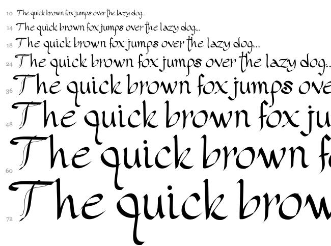 PW Gothic Style font waterfall